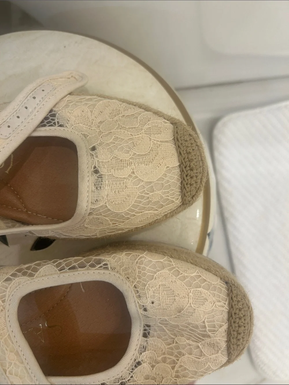 Sam & Libby Cream Lace Mary Jane Espadrilles